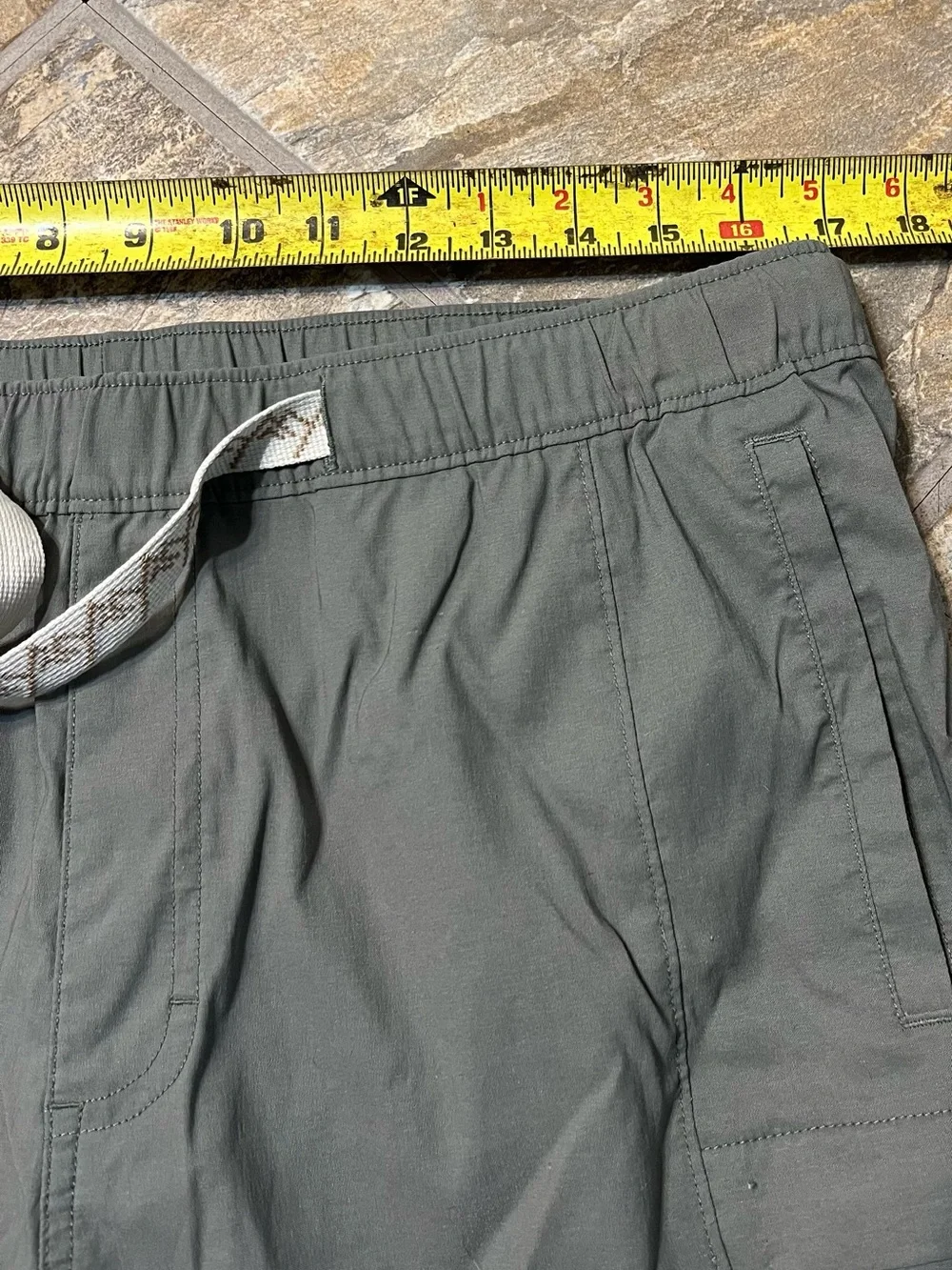 The North Face Cargo Shorts Gray Outdoor Belted Nylon Performance Mens Large